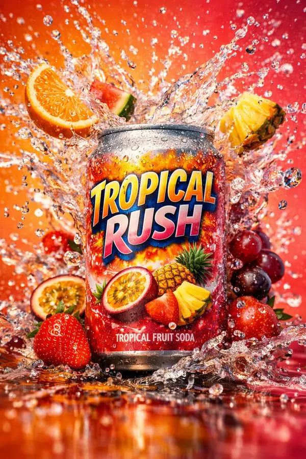 Sparkling Drink Splash Ad